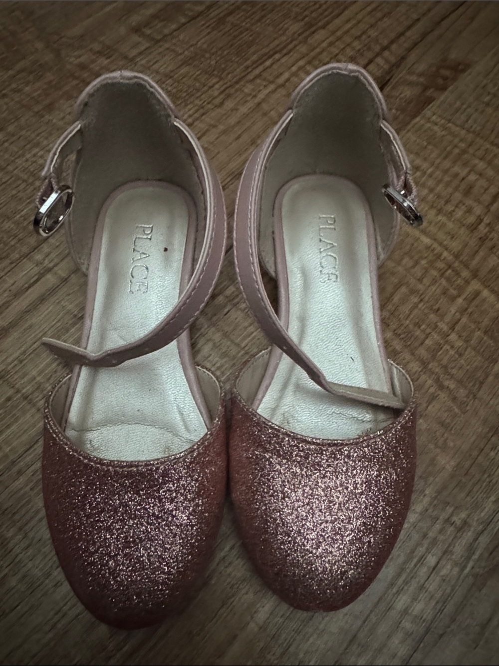 The Children's Place Girls Glitter Ankle-Strap Flats - Rose
